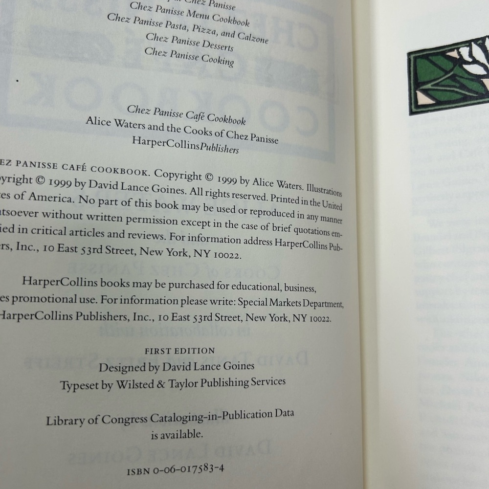 First Edition 1999 Chez Panisse Café Cookbook by Alice Waters. - Picture 5 of 11
